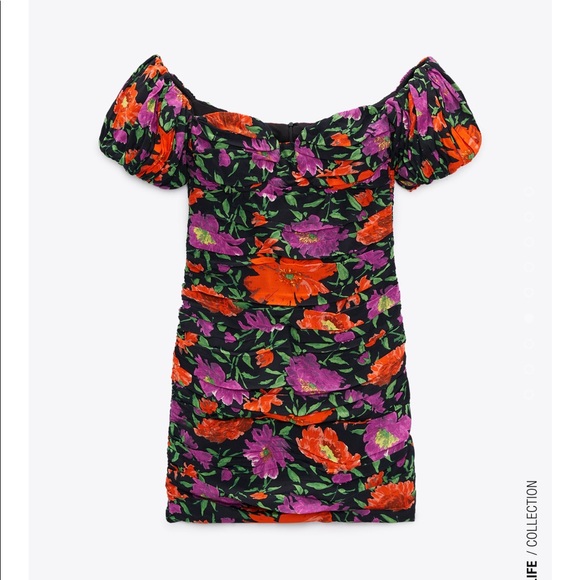 ZARA floral mini dress- BNWT - Picture 7 of 8